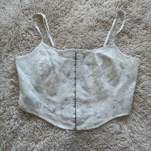 Wild Fable White Lace Floral Corset Top NWT